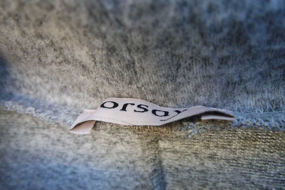 ORSAY sweter sweterek paski szary niebieski golf modny 36/S