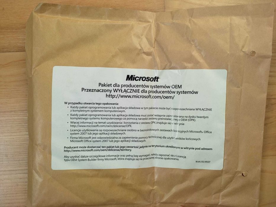Microsoft office 2007 zestaw preinstalacyjny Office basic SB Pro H/S