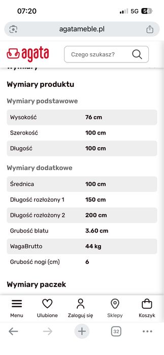Stół rozkladany + 6 krzesel