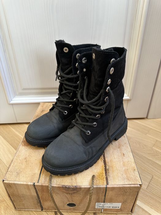 Чоботи жіночі з нубуку зимові