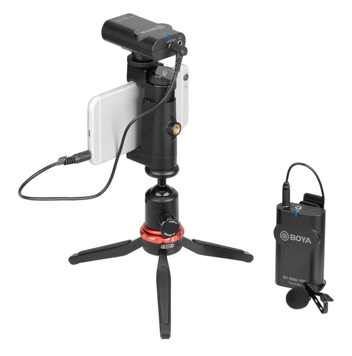 Microfone sem fios 2.4G Lavalier para câmara DSLR Smartphone