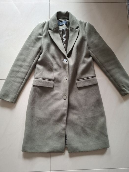 Płaszcz zimowy 36 S Sinsay jak nowy oliwkowy zielony