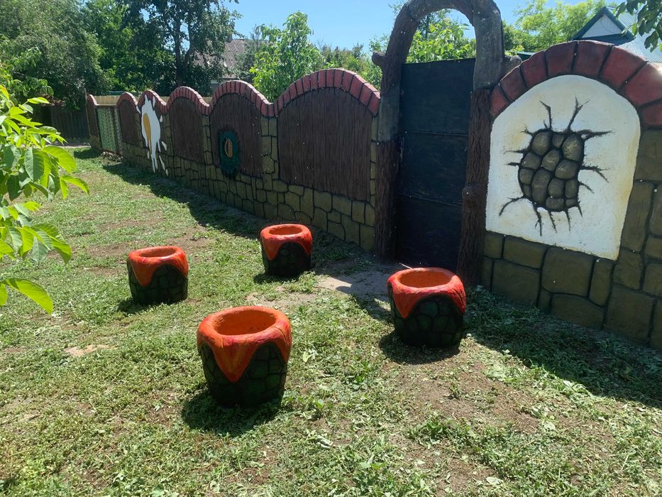 арт-бетон, смітник, горщик, кокон, вазон