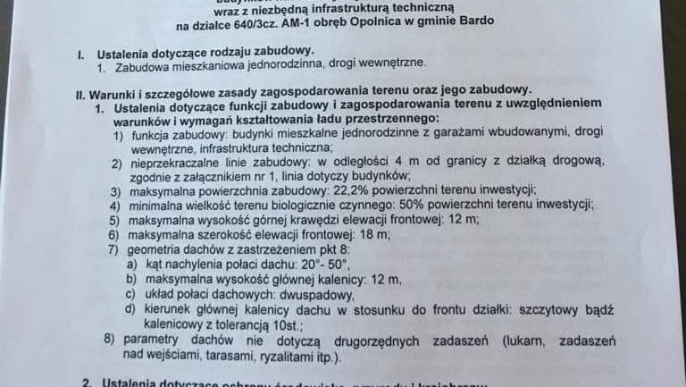 Droga główna do działek !! Osada Spokoju Bardo- działka budowlana, gó