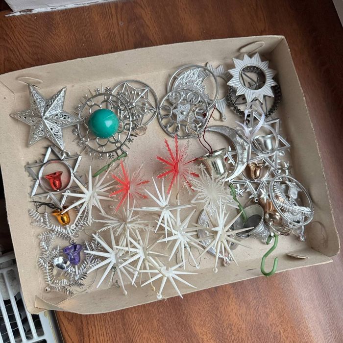 Ozdoby choinkowe PRL Śnieżynki / Gwiazdy