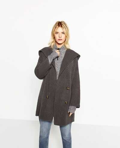 Zara szara kurtka narzutka oversize z kapturem rozm. S 36 stan DB