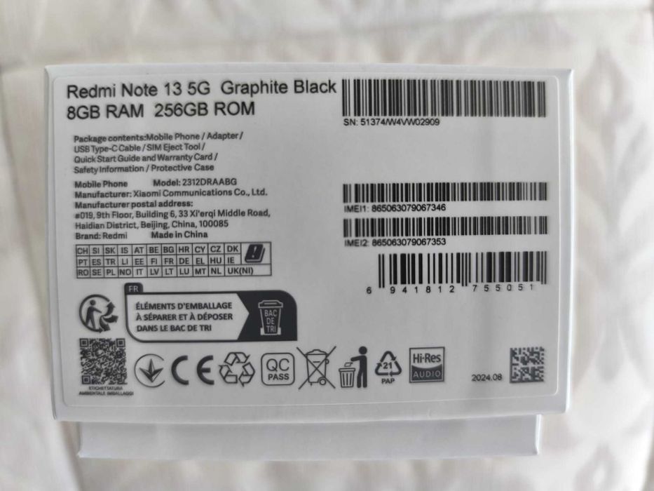 Redmi Note 13 5g Graphite Black 8Gb ROM / 256Gb RAM - IMPECÁVEL!