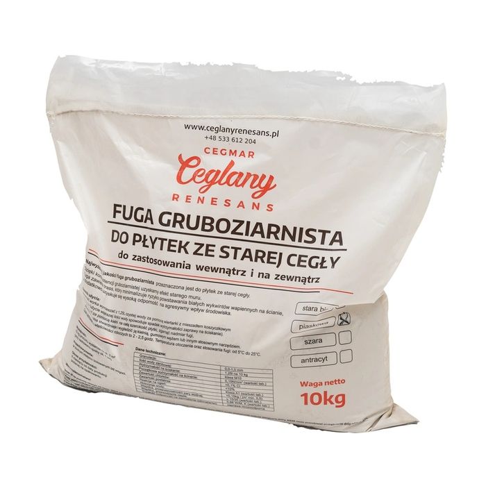 Fuga  stara biel do cegły ceglany renesans