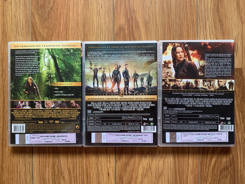 The Hunger Games - 3 dvds - preço do conjunto