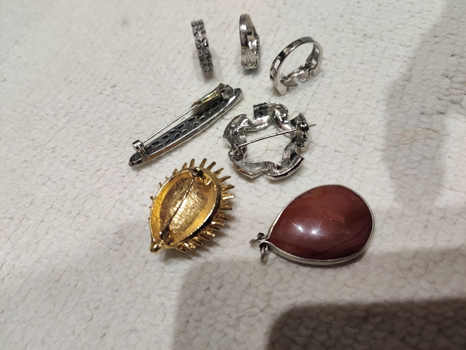 Серебро винтаж бижутерия кольцо брошь кулон