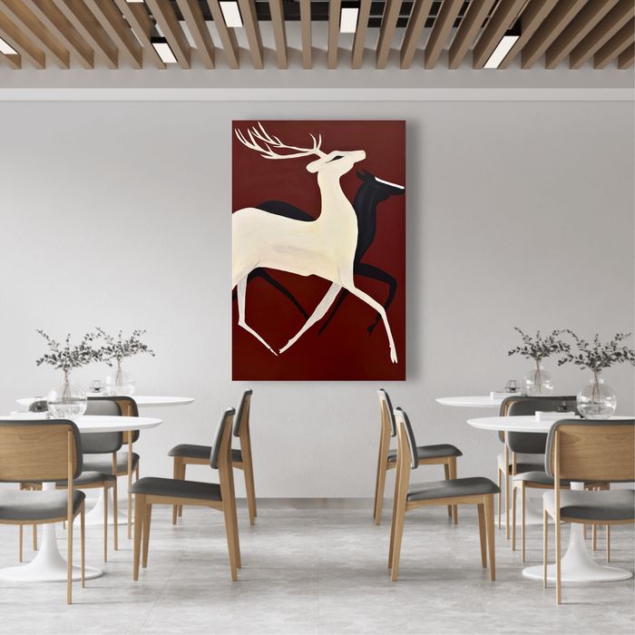 Стильна картина олені бордо тренд абстракція