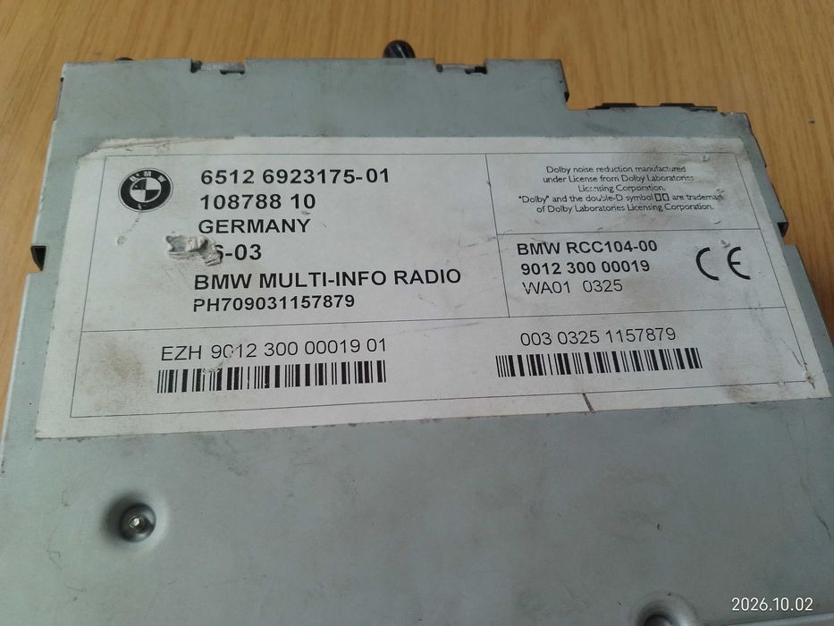 Rádio / Ecrã Navegação Original BMW Série 3 E46 (65126923175-01)