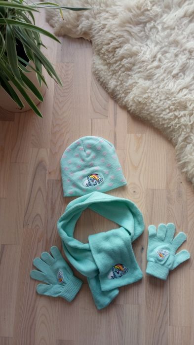Komplet zestaw czapka szalik rękawiczki konik jednorożec pegaz my litt