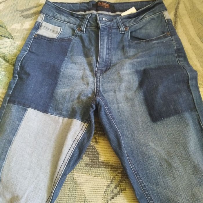 Spodnie damskie jeansy rozmiar S patchwork