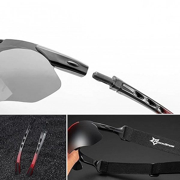 Okulary rowerowe Rockbros 10141 fotochromowe UV400 - czerwone
