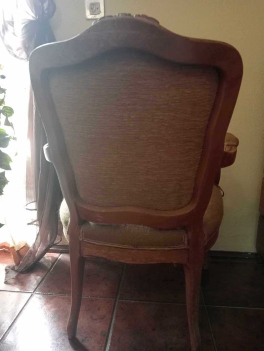 Bergères / 2 cadeirões antigos estilo Louis XV, do séc. XIX