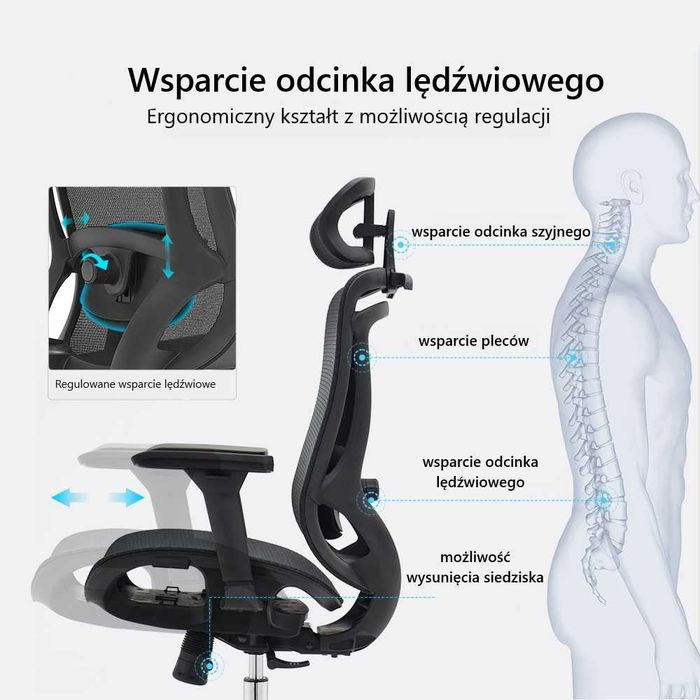 Ergonomiczny fotel biurowy biurowy SITLAB Elite - czarny