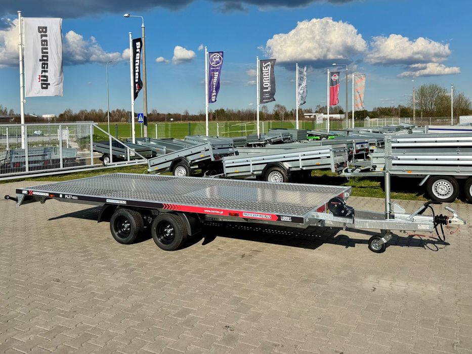Lorries PL-27 4521  laweta 441x200 cm pełna podłoga 2700 kg DMC przyczepa do samochodu