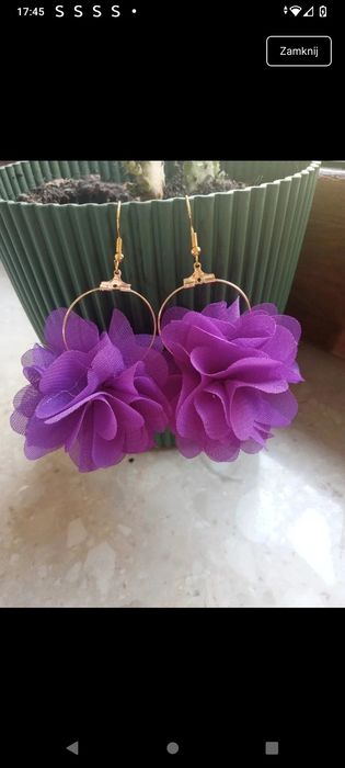 Kolczyki kwiaty fioletowe