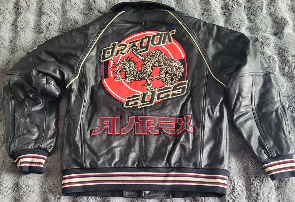 Kurtka skórzana męska bejsbolówka Avirex Dragon Eye