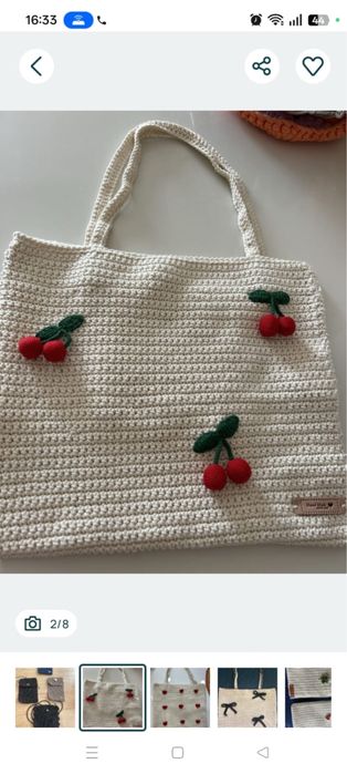 Tote bag em crochet. Varias cores