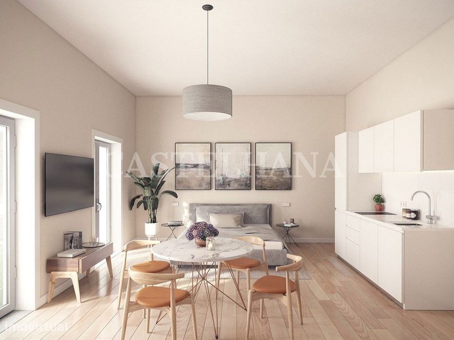 Apartamento T0 com varanda, em novo empreendimento, no Porto