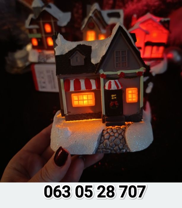 Новогодний декор будинок лед декор домик