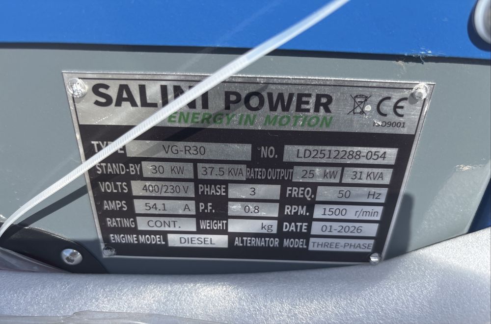 Gerador SALINI POWER VG-R30 30 KW / 37,5 KVA