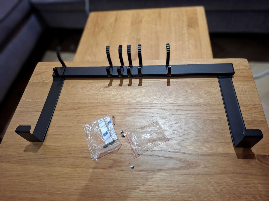 Npfvksa wieszaki na drzwi 6 podwójnych haków czarne