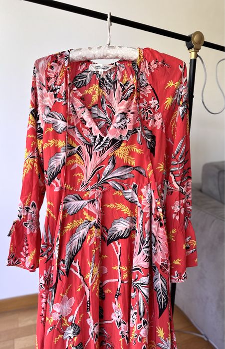 Vestido comprido florido Diane Von Furstenberg