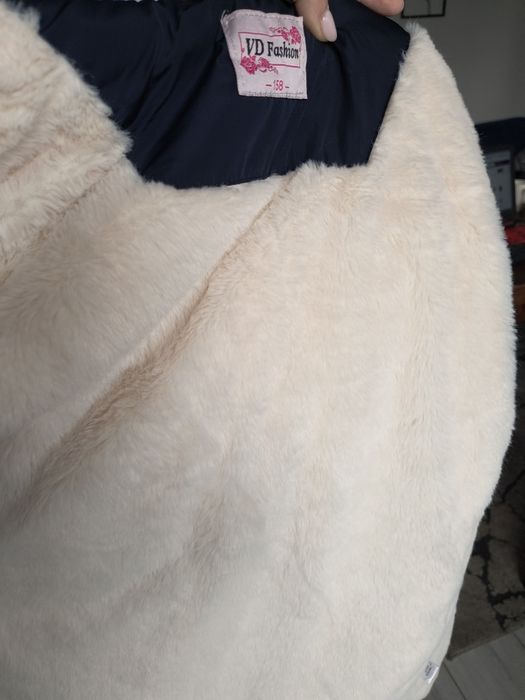 kurtka parka r 158 kaptur kożuszek płaszcz stan BDB