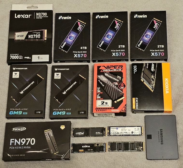 SSD M.2 512Gb,2Tb,4Tb (Lexar,Samsung,BIWIN,ADATA,Kioxia)