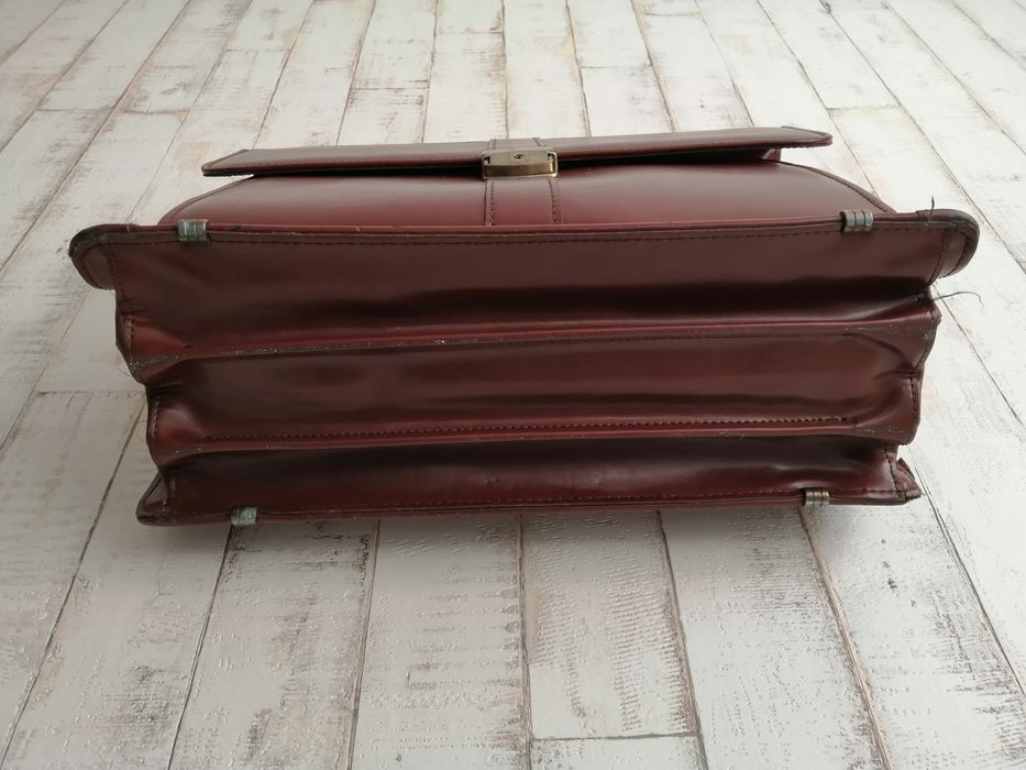 Skórzana torba - aktówka - na klucz - A. Bobkowski