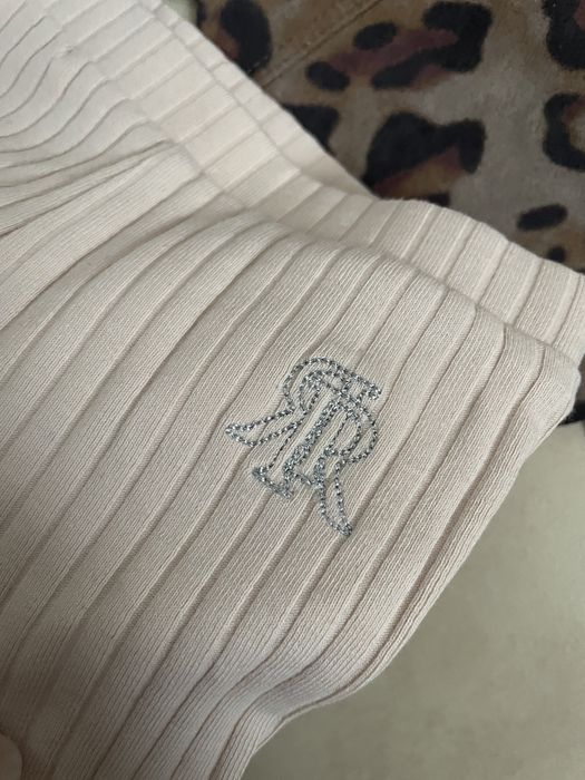 River Island komplet dla dziewczynki prazkowane legi panterka centki