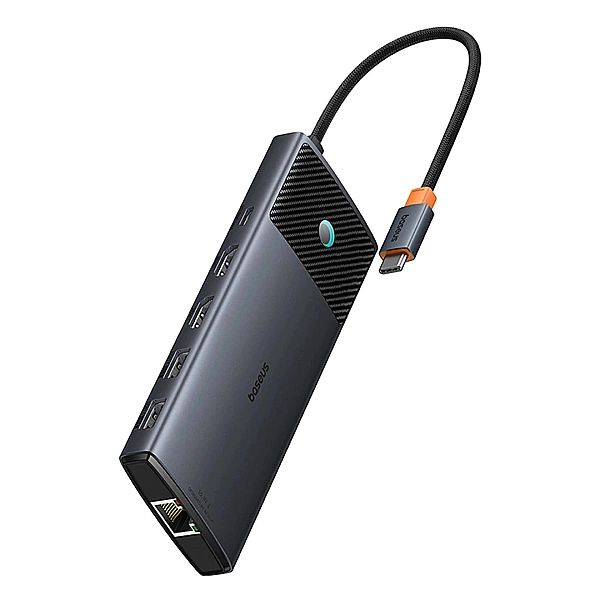Hub USB-C Baseus Metal Gleam II 10w1 HDMI USB-A USB-C RJ45 SD/TF - sza