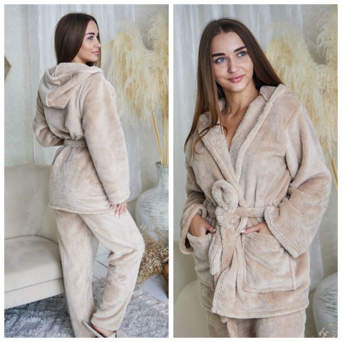 Теплий пухнастий костюм двійка