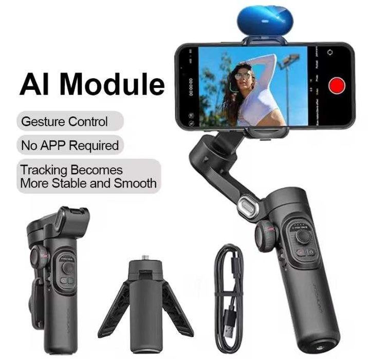 Стабилизатор для смартфона AOCHUAN+свет. 3-х осевой