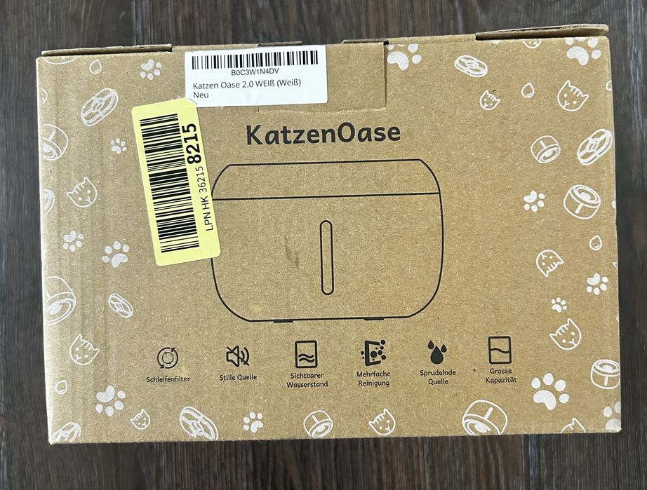 Розумний фонтанчик для котів, 2,5л, тихий, LED підсвітка, з фільтром