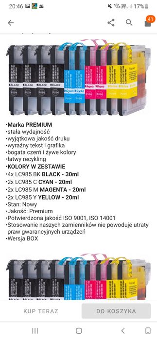 Tusze, tonery  do drukarek Brother