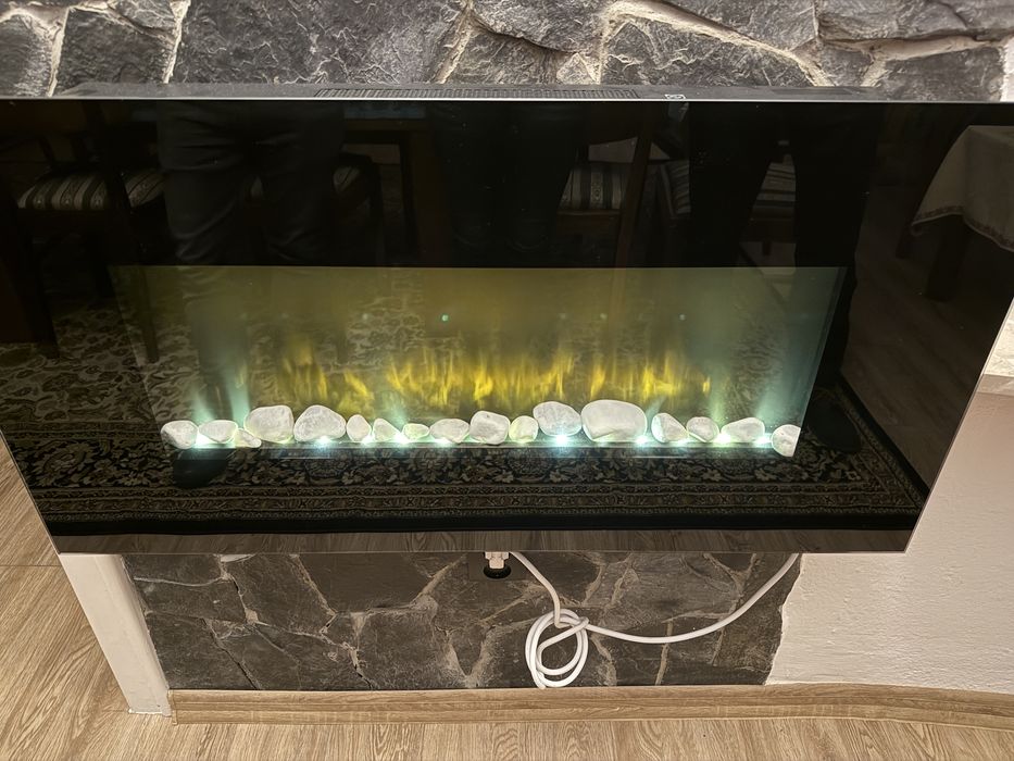 Kominek na święta! Biokominek elektryczny Vancouver AJ145 lampy LED