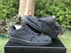 Travis Scott x Air Jordan 1 Low OG all black inverted hook low  36——46