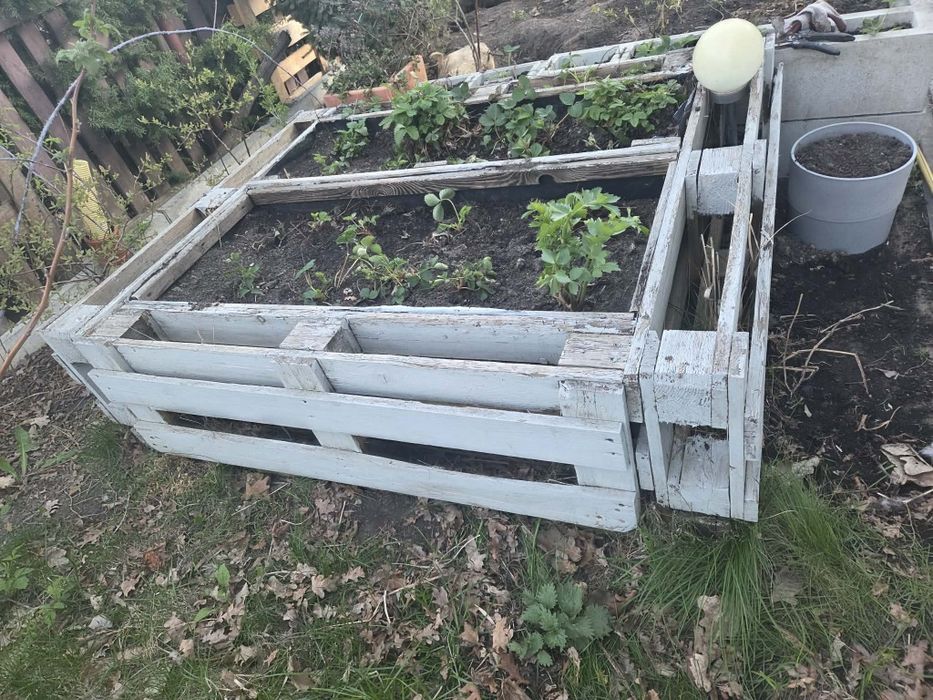 Donice duże z palet 2 szt ogródek warzywniak