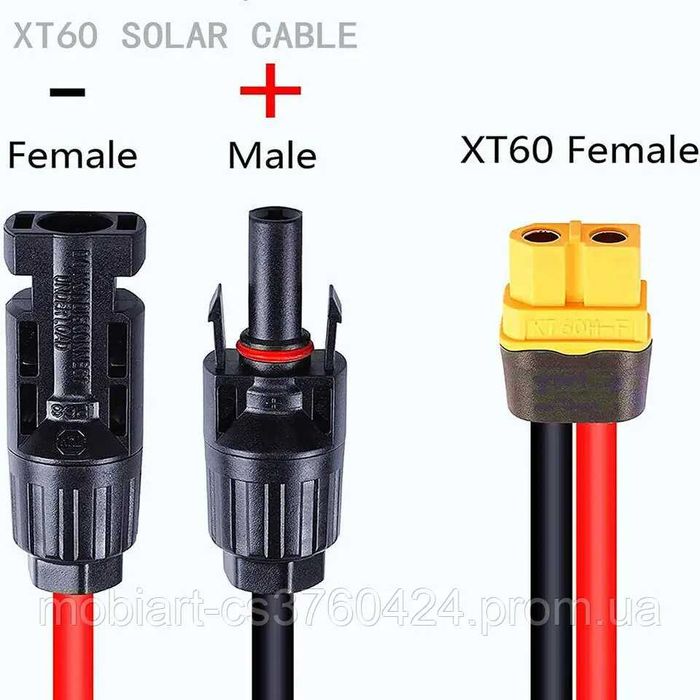 XT60 to MC4 Ecoflow Bluetti 2-20м кабель подключения солнечной панели