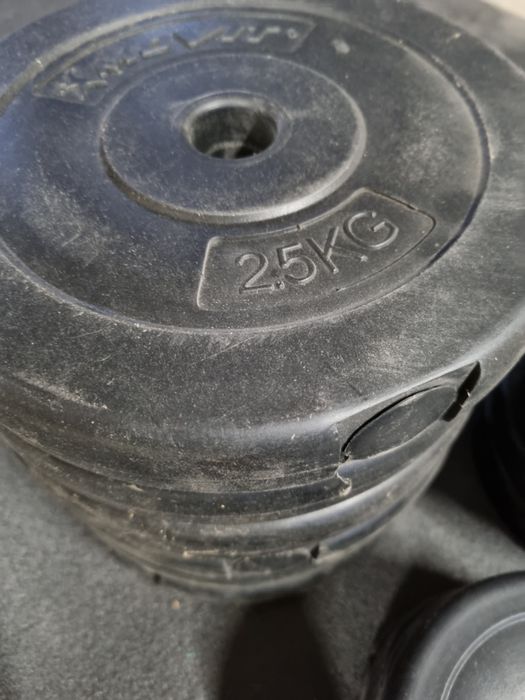 Obciążenia 2.5kg, 1.25kg i 0.75kg pokryte kompozytem