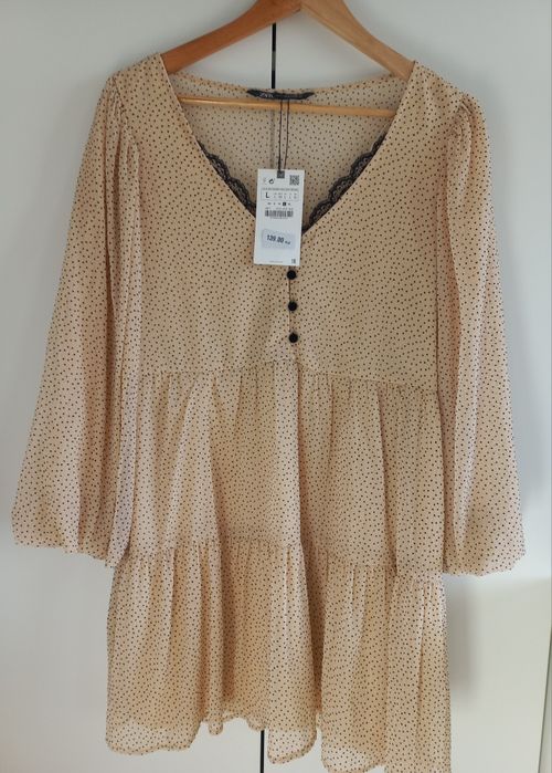 Zara piękna sukienka babydoll r.40