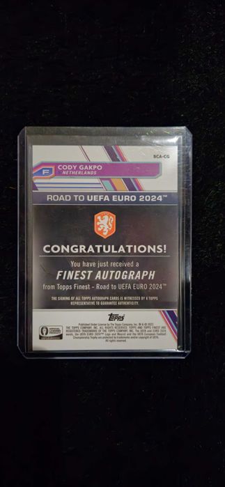 2023 Topps Finest Road To UEFA EURO 2024 Cody Gakpo Auto