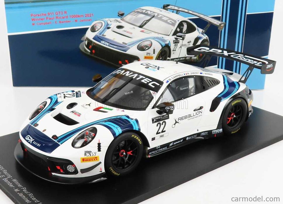 Porsche GT3 RSR Le Mans + 1/18 + Spark + Vários + Resina
