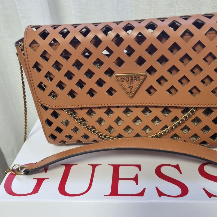 Guess Aqua brązowa 2w1 ażurowa pleciona
