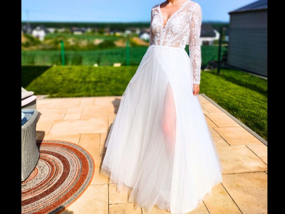NOWA z metką, szyta na miarę suknia ślubna Elizabeth Passion r. 36