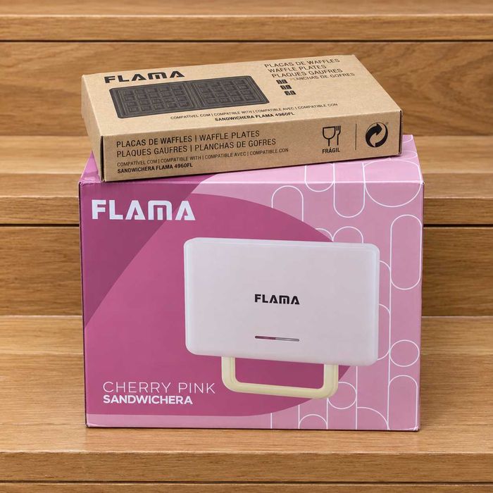 Torradeira FLAMA com conjunto de placas para waffles